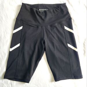 BCBG Generation Size Small Bicycle Shorts High Waist Black White Stripes